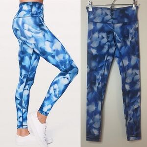 LULULEMON Wunder Under High Waisted Blush Blossom Printed Colorful Leggings